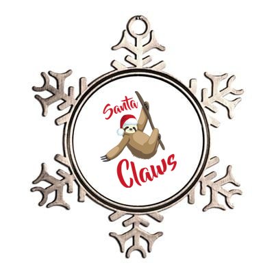 Santa Claws Sloth Christmas Metallic Star Ornament