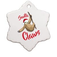 Santa Claws Sloth Christmas Ceramic Star Ornament