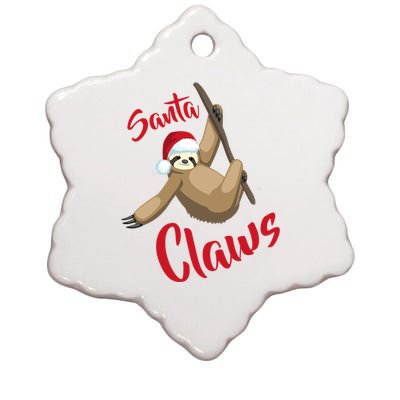 Santa Claws Sloth Christmas Ceramic Star Ornament