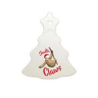 Santa Claws Sloth Christmas Ceramic Tree Ornament