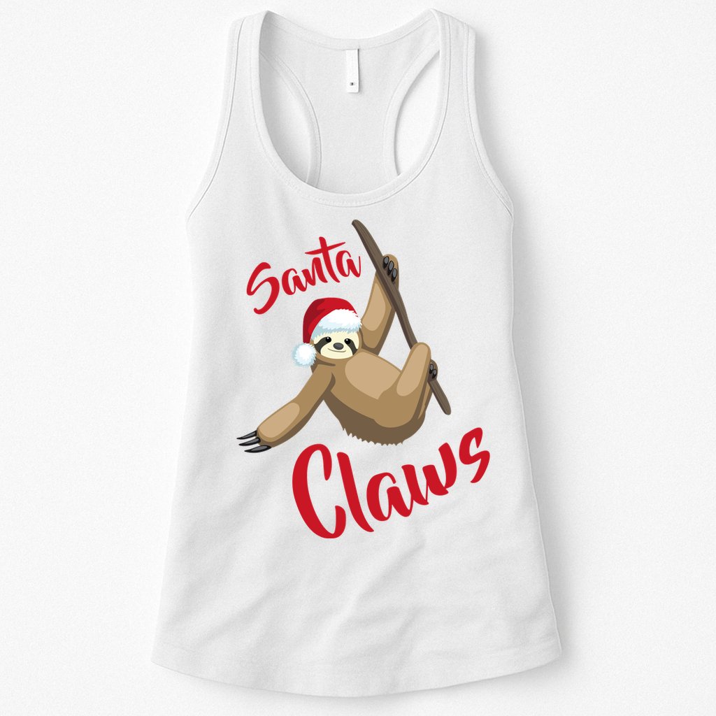 Santa Claws Sloth Christmas Womens Tank Top