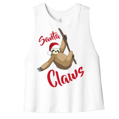 Santa Claws Sloth Christmas Women's Racerback Cropped Tank