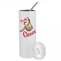 Santa Claws Sloth Christmas Stainless Steel Tumbler