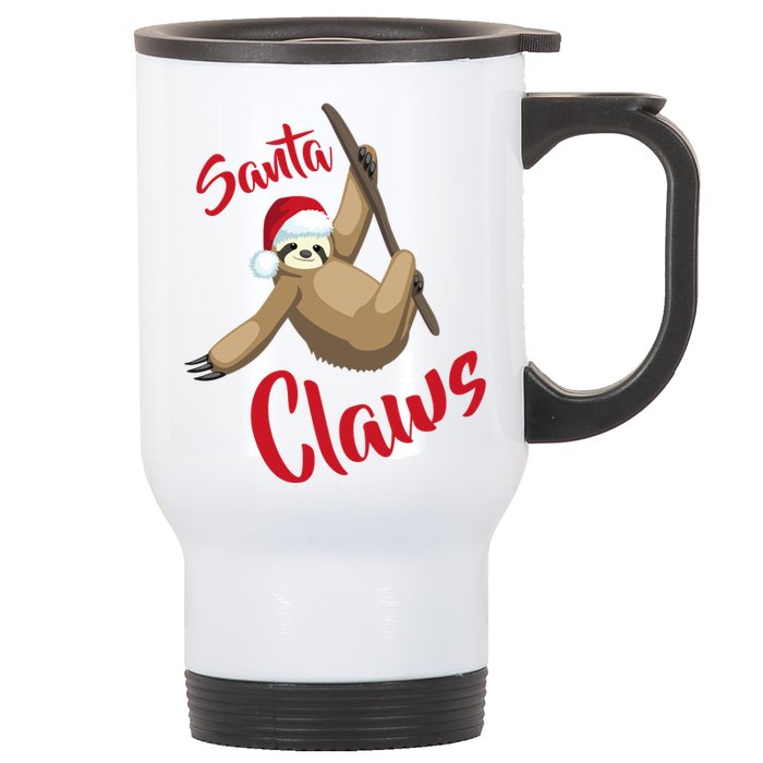 Santa Claws Sloth Christmas Stainless Steel Travel Mug