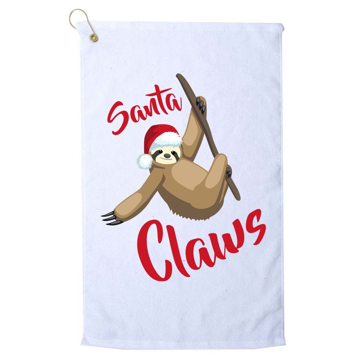 Santa Claws Sloth Christmas Golf Towel