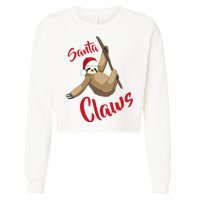 Santa Claws Sloth Christmas Cropped Pullover Crew