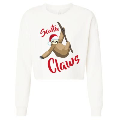 Santa Claws Sloth Christmas Cropped Pullover Crew