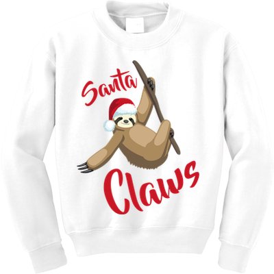 Santa Claws Sloth Christmas Kids Sweatshirt
