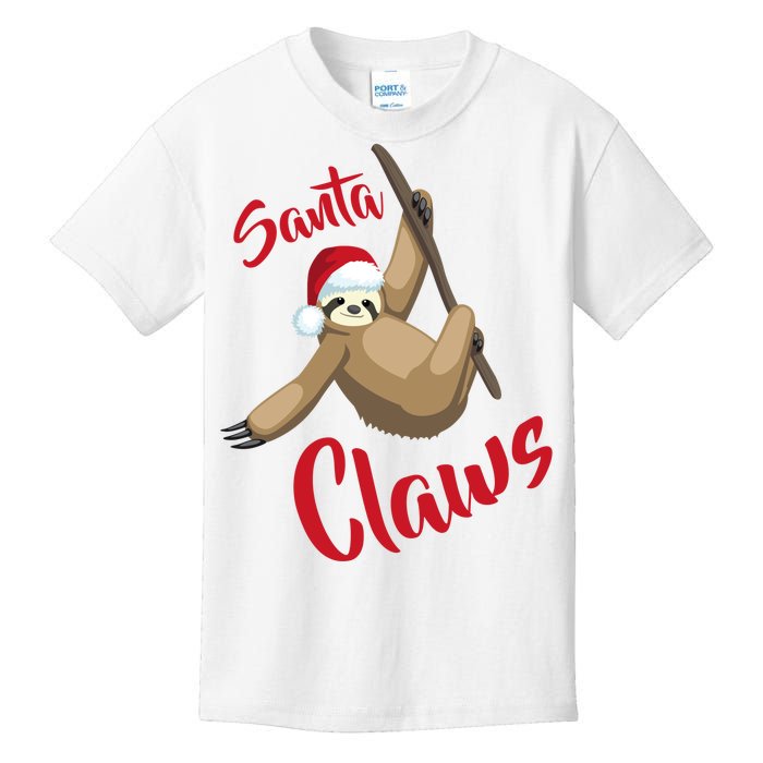 Santa Claws Sloth Christmas Kids T-Shirt