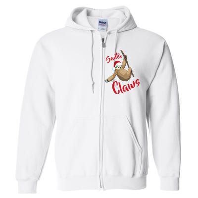 Santa Claws Sloth Christmas Full Zip Hoodie