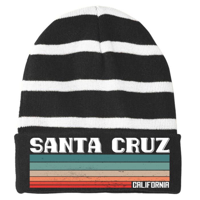 Santa Cruz California Striped Beanie with Solid Band