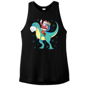 Santa Dinosaur Pandemic Ladies PosiCharge Tri-Blend Wicking Tank