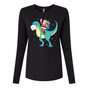 Santa Dinosaur Pandemic Womens Cotton Relaxed Long Sleeve T-Shirt