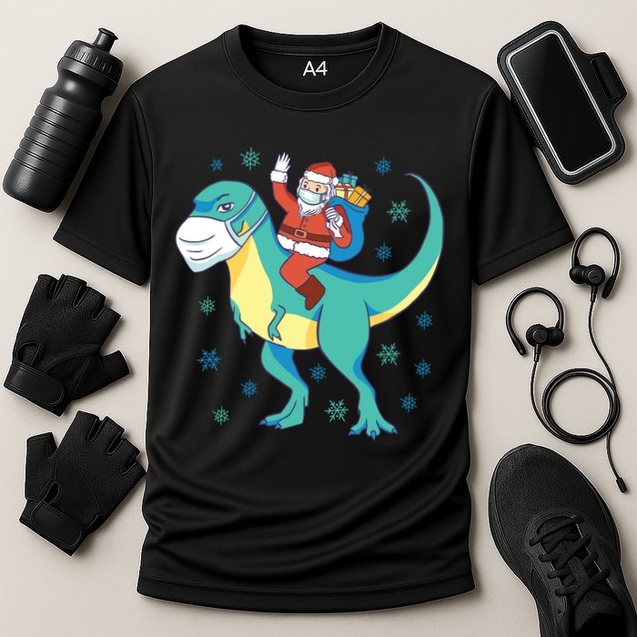Santa Dinosaur Pandemic Cooling Performance Crew T-Shirt