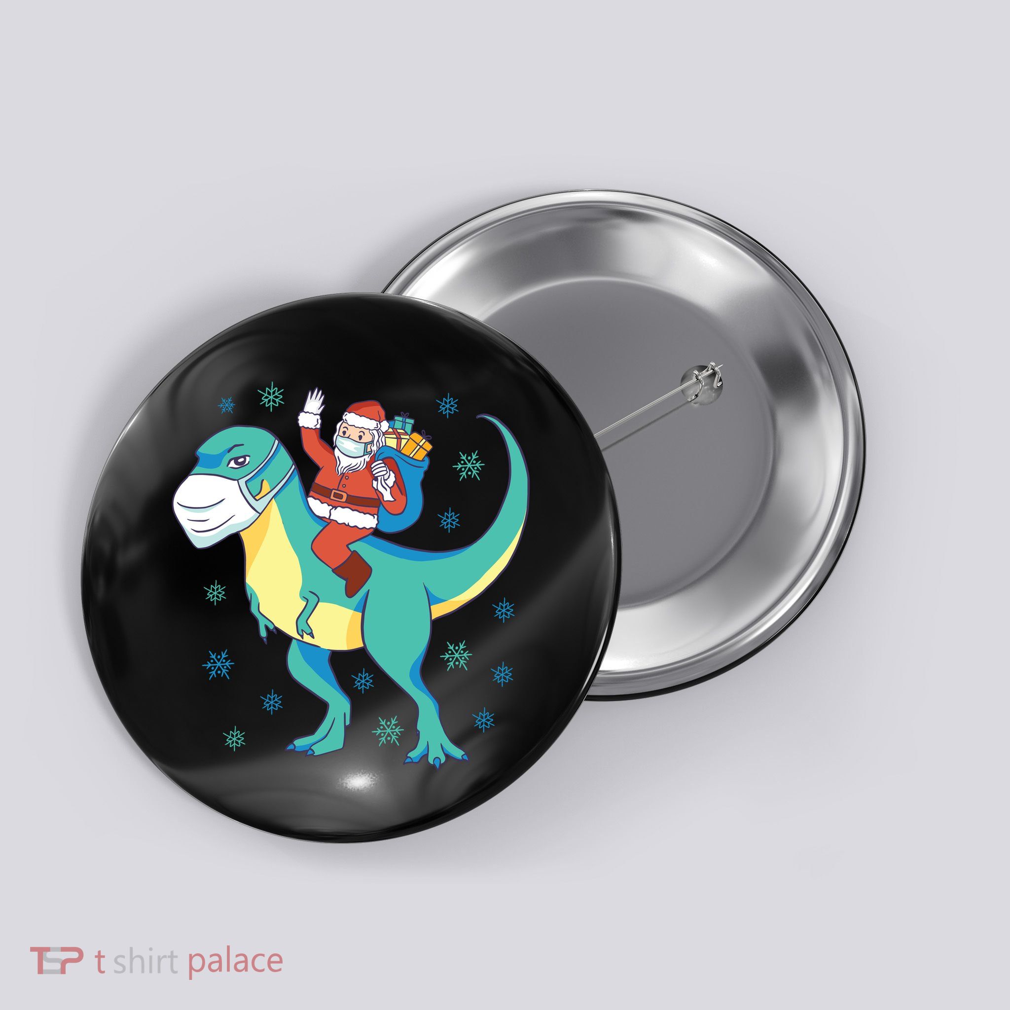 Santa Dinosaur Pandemic Button