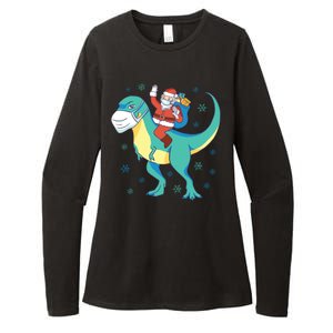 Santa Dinosaur Pandemic Womens CVC Long Sleeve Shirt