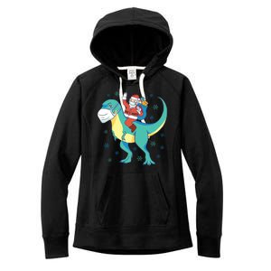 Santa Dinosaur Pandemic Women's Fleece Hoodie