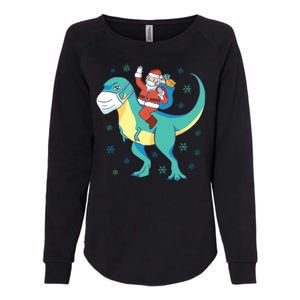 Santa Dinosaur Pandemic Womens California Wash Sweatshirt