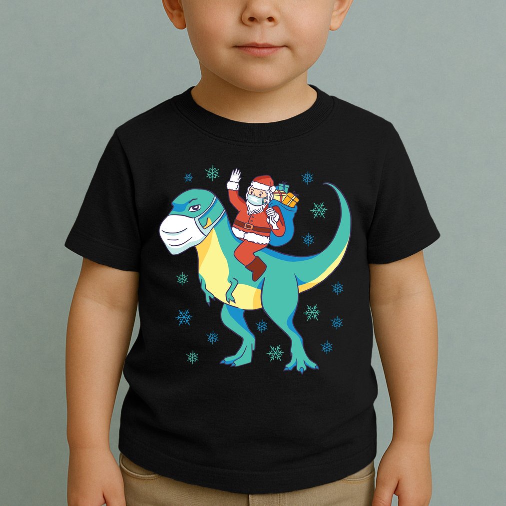 Santa Dinosaur Pandemic Toddler T-Shirt