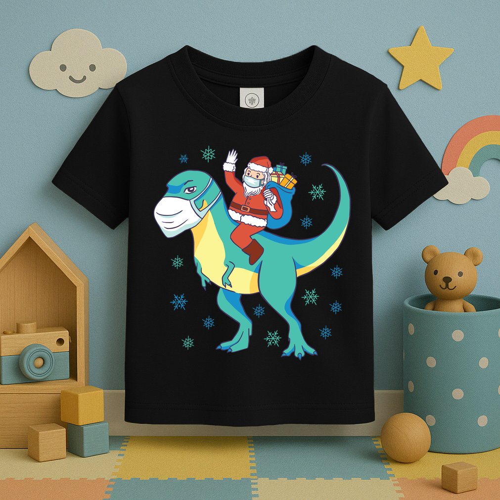 Santa Dinosaur Pandemic Toddler T-Shirt