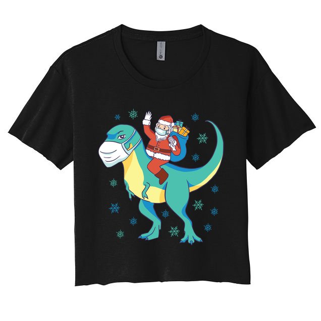 Santa Dinosaur Pandemic Crop Top