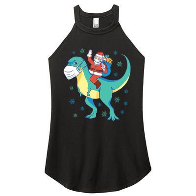 Santa Dinosaur Pandemic Women's Perfect Tri Rocker Tank