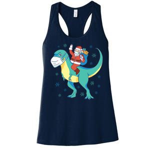 Santa Dinosaur Pandemic Women's Racerback Tank