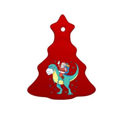 Santa Dinosaur Pandemic Ceramic Tree Ornament