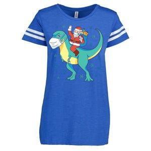 Santa Dinosaur Pandemic Enza Ladies Jersey Football T-Shirt