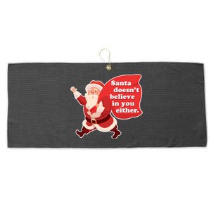 Santa Doesn't Believe In You Either Large Microfiber Waffle Golf Towel