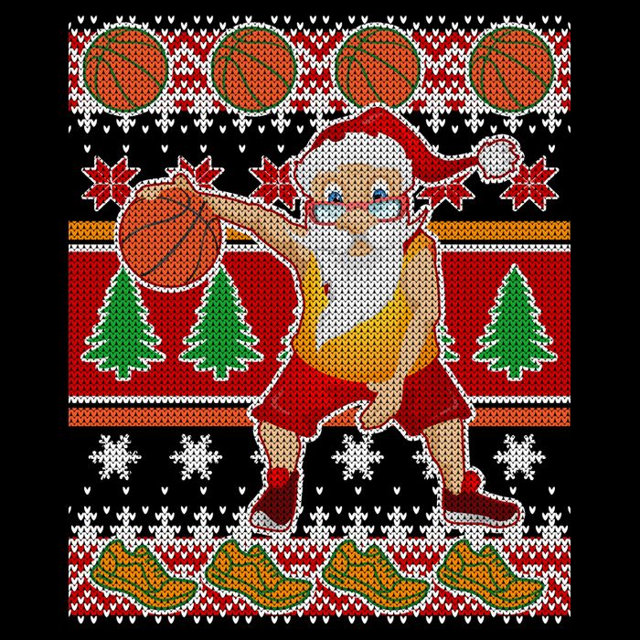 Santa Dribbling A Basketball Ugly Christmas Impact Tech Backpack