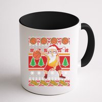 Santa Dribbling A Basketball Ugly Christmas Mug
