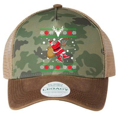 Santa Dunking Basketball Ugly Christmas Legacy Tie Dye Trucker Hat