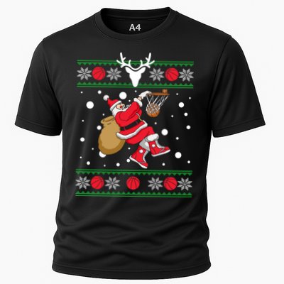 Santa Dunking Basketball Ugly Christmas Performance Shirt