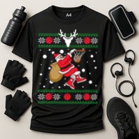 Santa Dunking Basketball Ugly Christmas Cooling Performance Crew T-Shirt