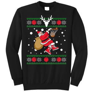 Santa Dunking Basketball Ugly Christmas Sweatshirt