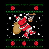 Santa Dunking Basketball Ugly Christmas Mug