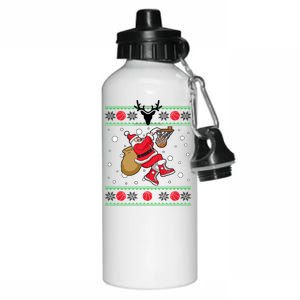 Santa Dunking Basketball Ugly Christmas Aluminum Water Bottle