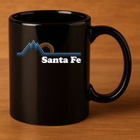 Santa Fe New Mexico Retro Logo 11oz C Handle Ceramic Mug