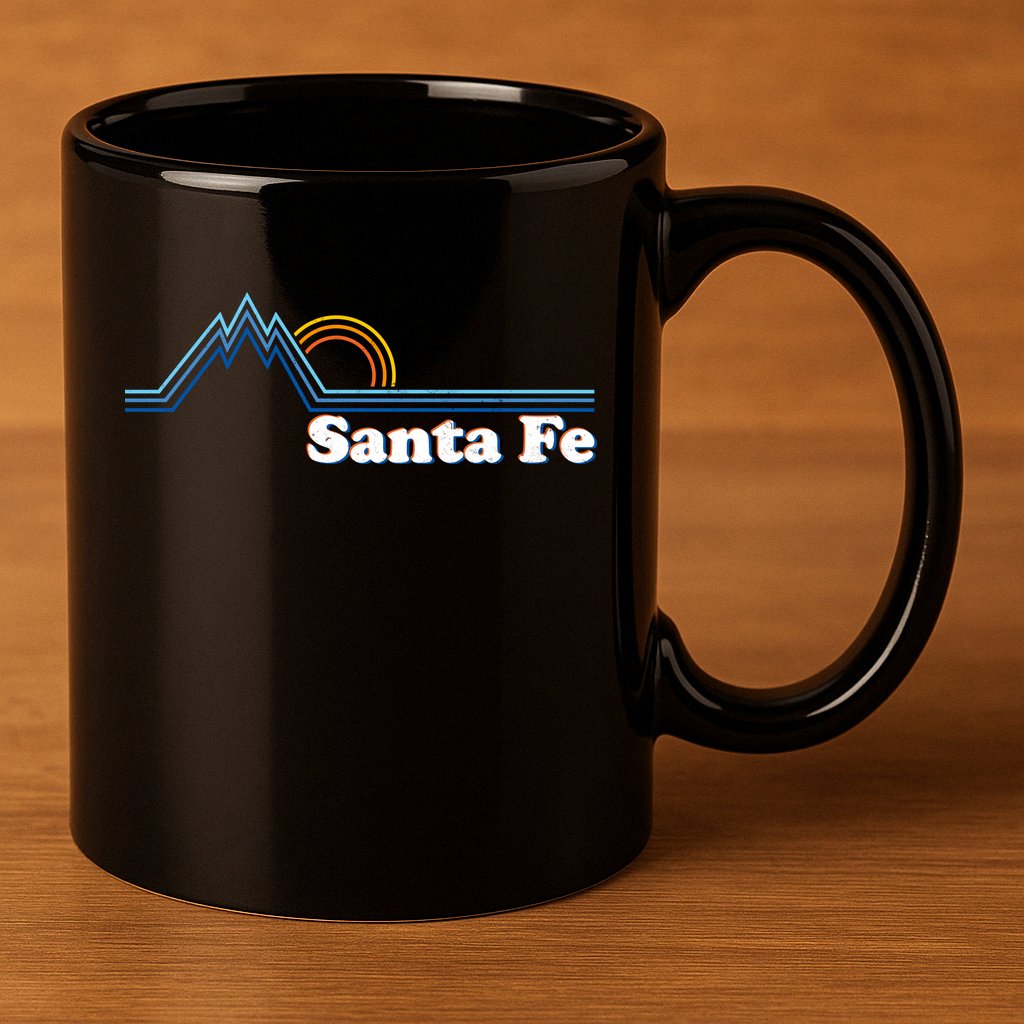 Santa Fe New Mexico Retro Logo 11oz C Handle Ceramic Mug
