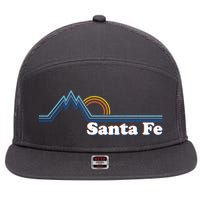 Santa Fe New Mexico Retro Logo 7 Panel Mesh Trucker Snapback Hat