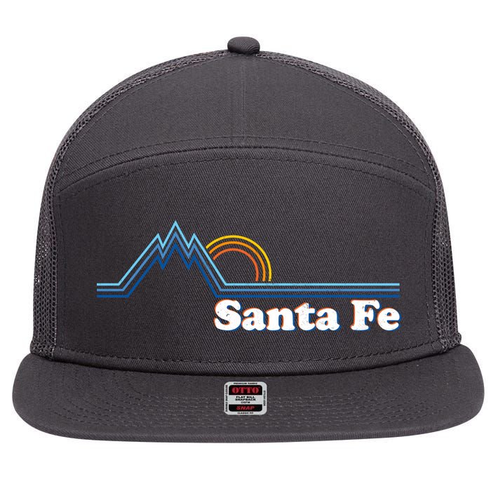 Santa Fe New Mexico Retro Logo 7 Panel Mesh Trucker Snapback Hat