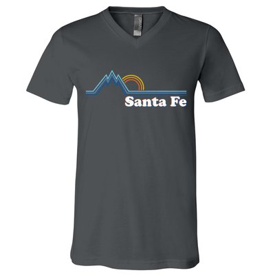 Santa Fe New Mexico Retro Logo V-Neck T-Shirt