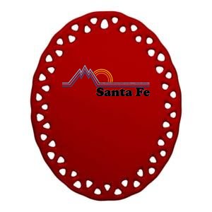 Santa Fe New Mexico Retro Logo Ceramic Oval Ornament