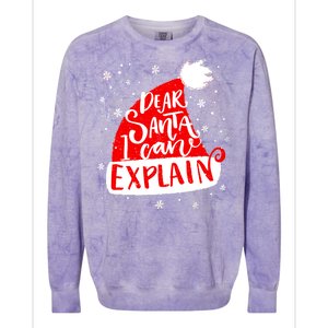 Santa Hat Dear Santa I Can Explain Christmas Colorblast Crewneck Sweatshirt