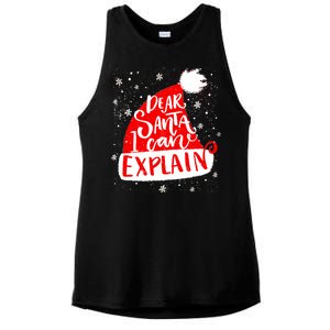 Santa Hat Dear Santa I Can Explain Christmas Ladies PosiCharge Tri-Blend Wicking Tank