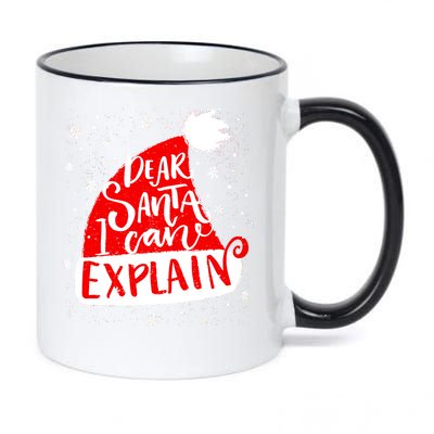 Santa Hat Dear Santa I Can Explain Christmas 11oz Black Color Changing Mug