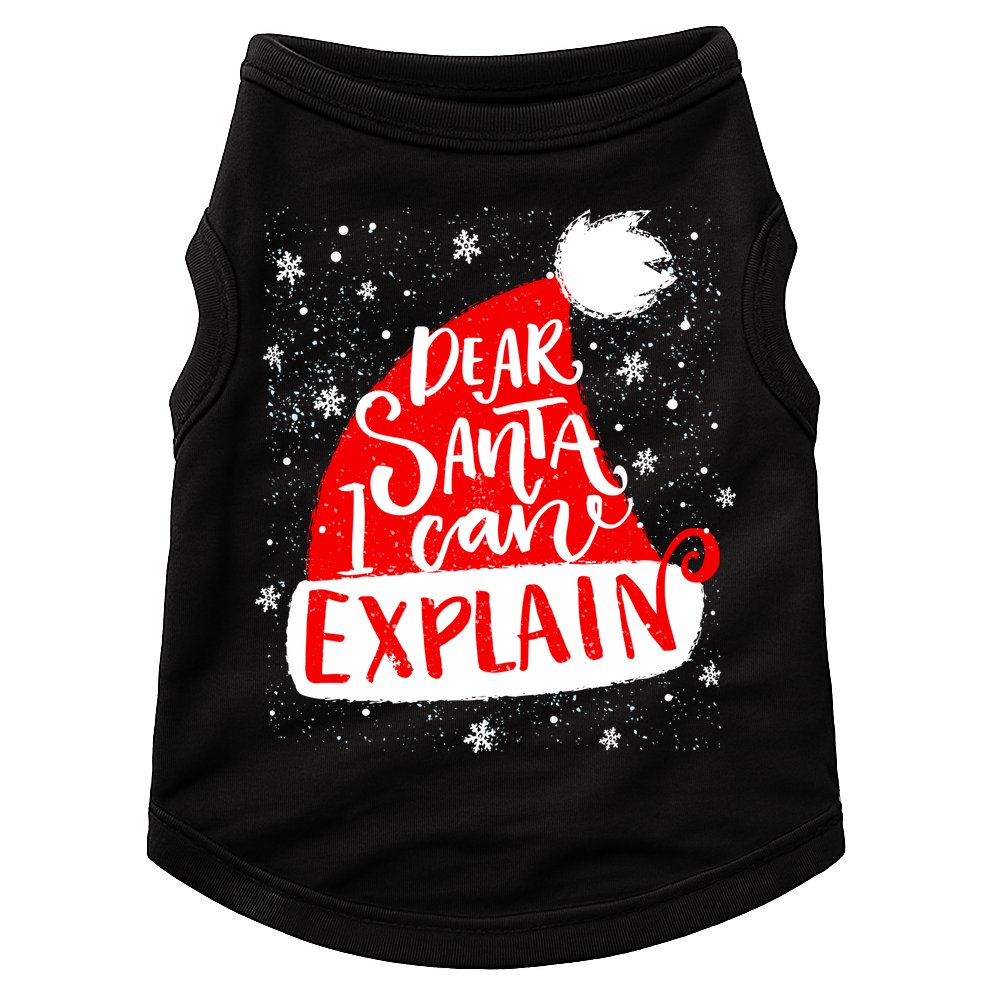 Santa Hat Dear Santa I Can Explain Christmas Doggie Tank