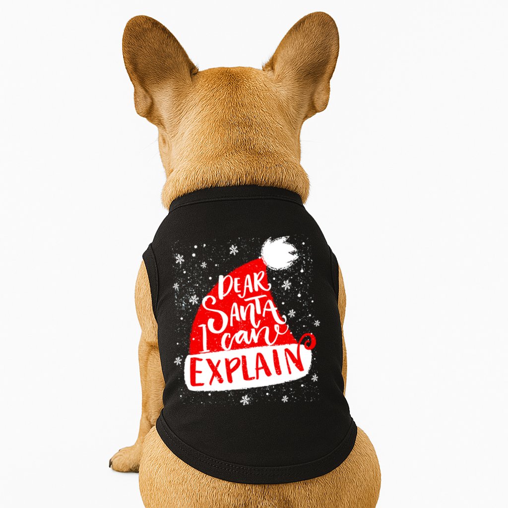 Santa Hat Dear Santa I Can Explain Christmas Doggie Tank