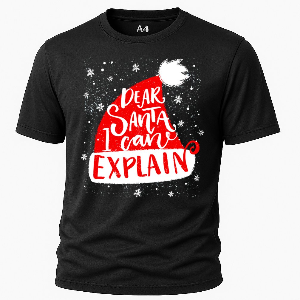 Santa Hat Dear Santa I Can Explain Christmas Cooling Performance Crew T-Shirt